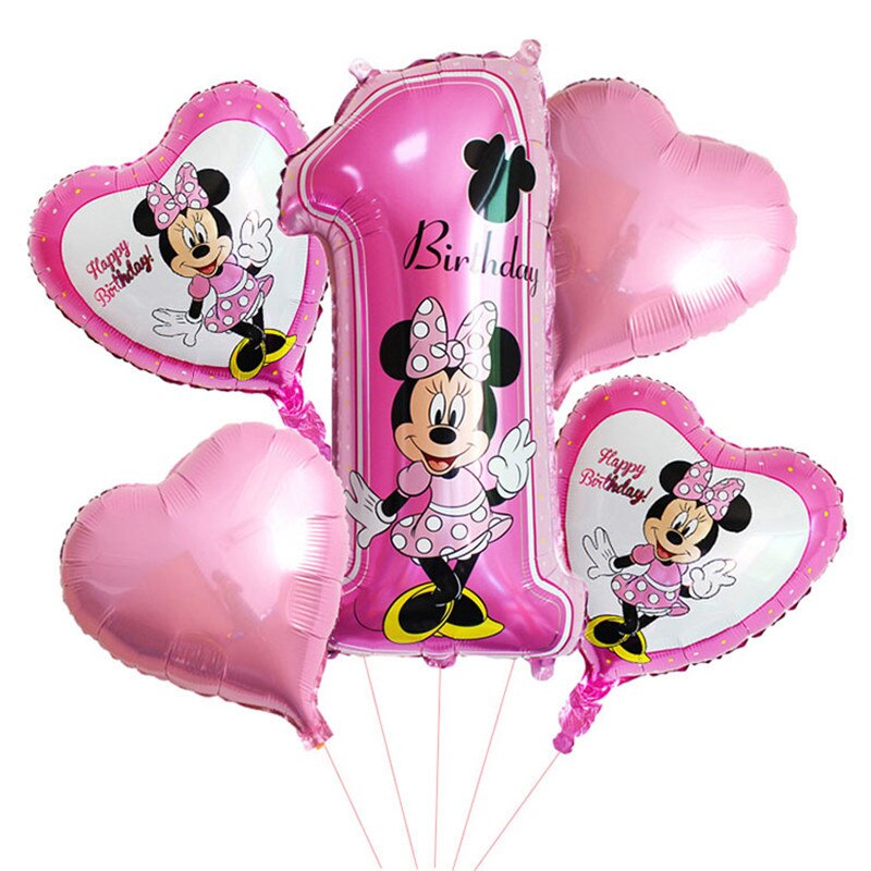 Taoqueen grattis på födelsedagen fest dekorativa ballonger mus 18- tums folieballong baby 1st tecknad hatt: 3