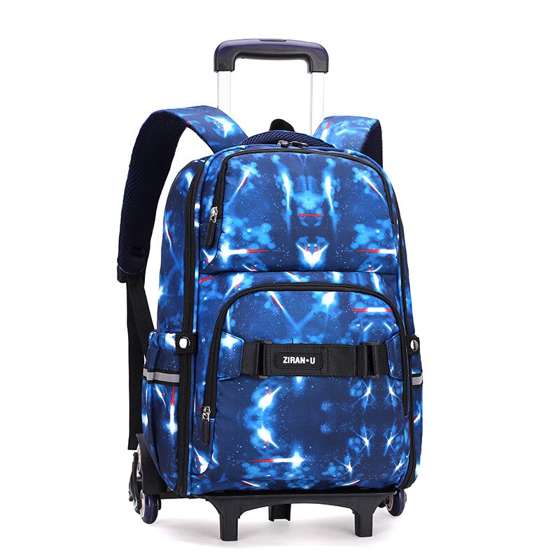 Trolley bagagli borse da scuola per ragazzi ragazze borse da scuola per bambini zaino per bambini Mochilas con zaino per scuola con ruote zaino per bambini: 6 wheel blue