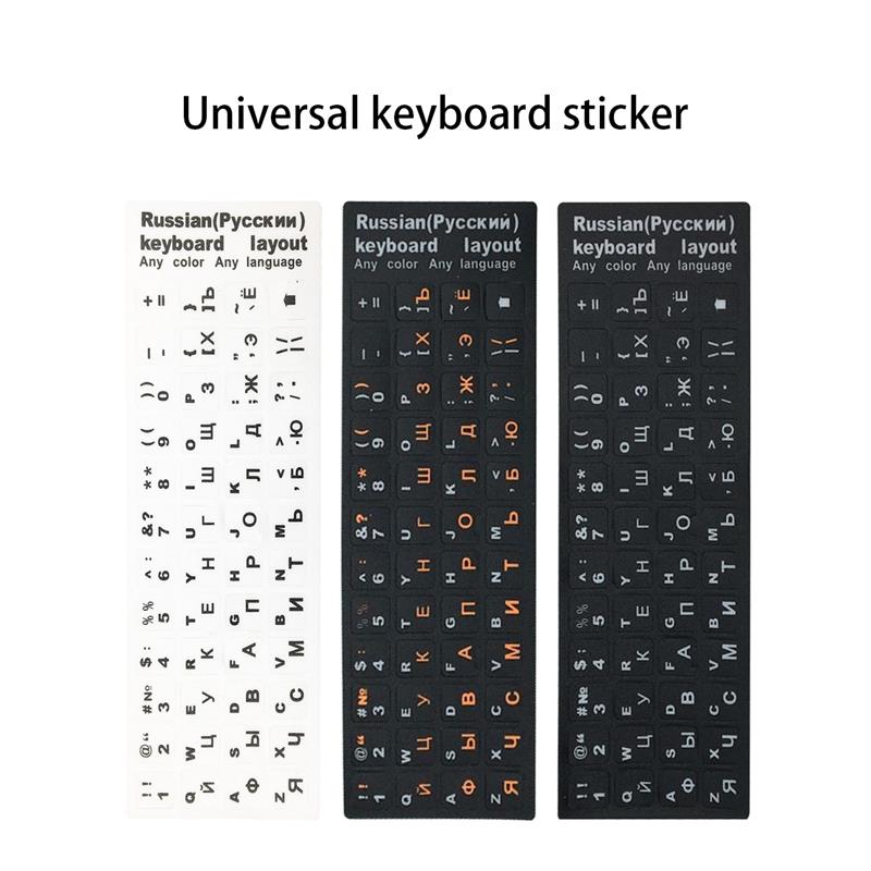 2PCS Keyboard Stickers Multi-Language For English/Spanish/German/Korean/Italian/French/Thai/Japanese/Arabic Keyboard Stickers