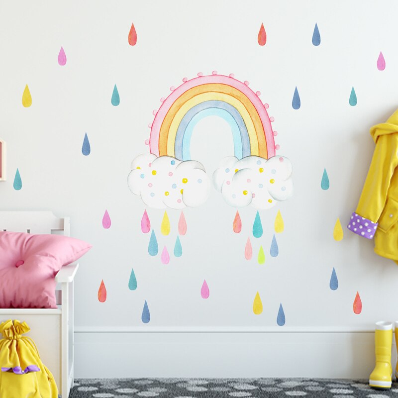 Tofok Raindrops Art Mural Wall Sticker Bedroom Kitchen Living Room Wallpaper Poster Home Decoration