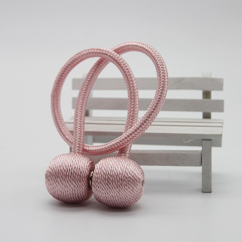 1Pc Magnetic Curtain Tieback Holder Hook Buckle Clip Curtain Tieback Polyester Decorative Home Accessorie Lanyard: Pink