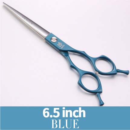 Fenice 6.5/7.0 inch Pet Grooming Scissors Colorful Dogs Straight Cutting Shears JP440C Stainless Steel: blue 6.5