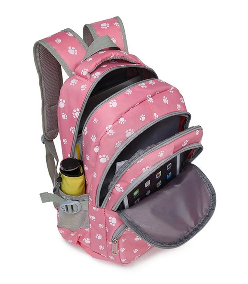 Zaini per bambini zaino Mochila escolar per ragazze zaino per scuola elementare impermeabile borsa per libri per bambini con stampa zampa di orso dei cartoni animati
