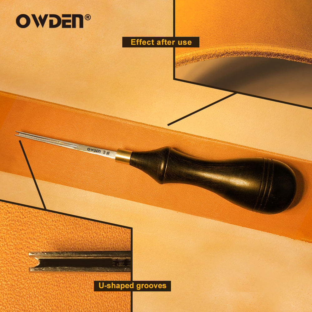 OWDEN-Herramienta de Biselado de bordes de cuero, herramienta de mano para afilado de cuero, biselador de bordes