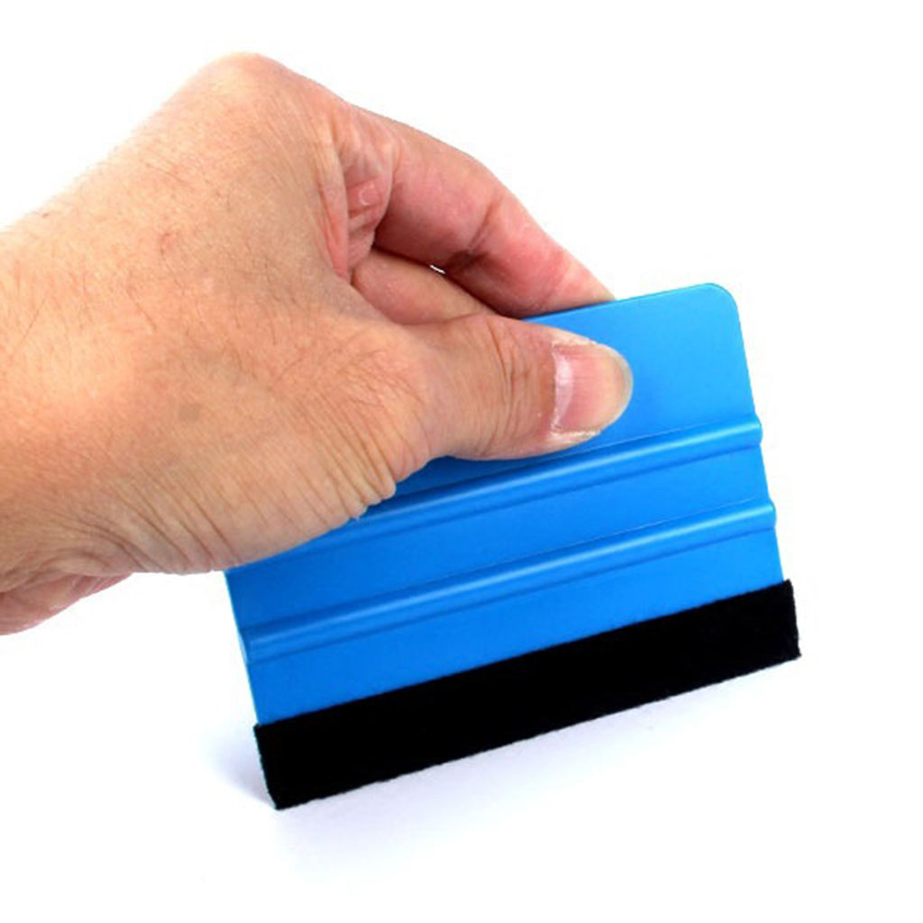 Black Felt Edge Blue Squeegee Car Vinyl Scraper Decal Sticker Applicator Tool