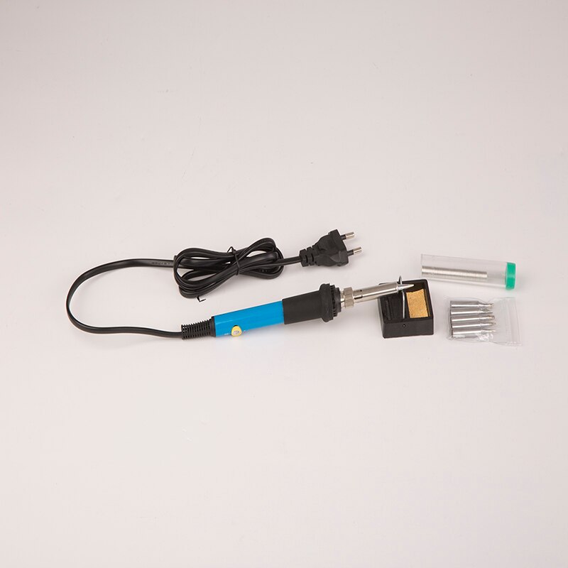 Electric Soldering Iron 60W 8Pcs Soldering Kit 5 Tips 220V 110V Adjustable Temperature Heat Pencil Soldering Tools by PROSTORMER: Red / US