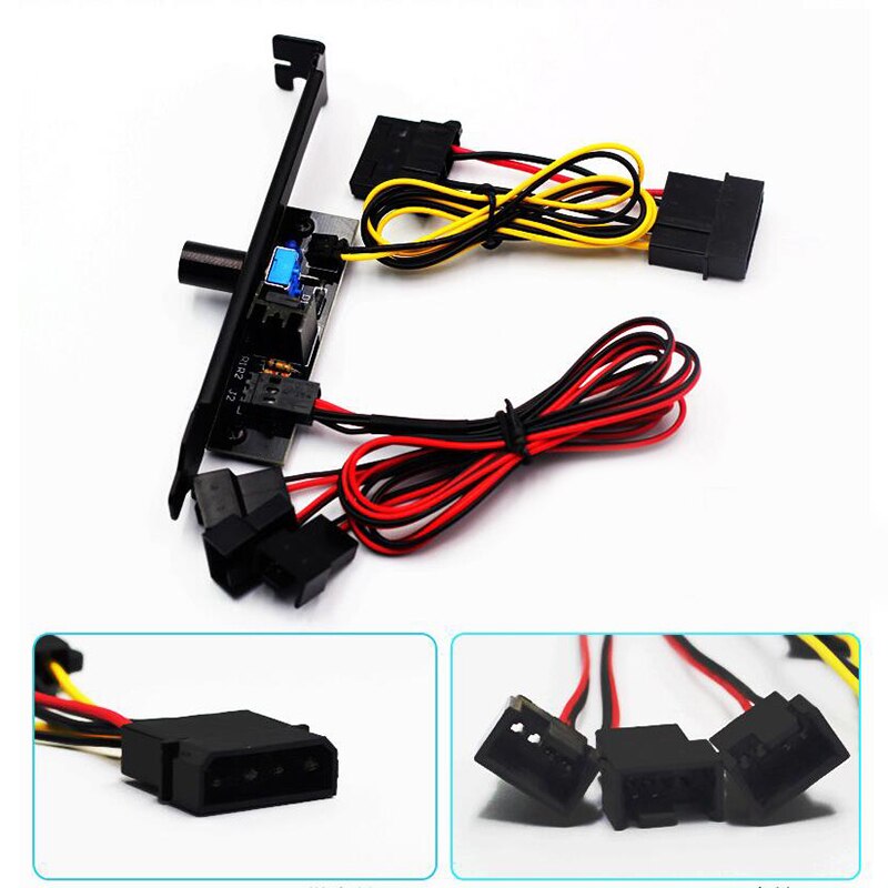 Chassis Fan Speed Controller PCI Bit Fan Controller Hub Desktop Computer Fan Speed Controller Supports 3 / 4Pin