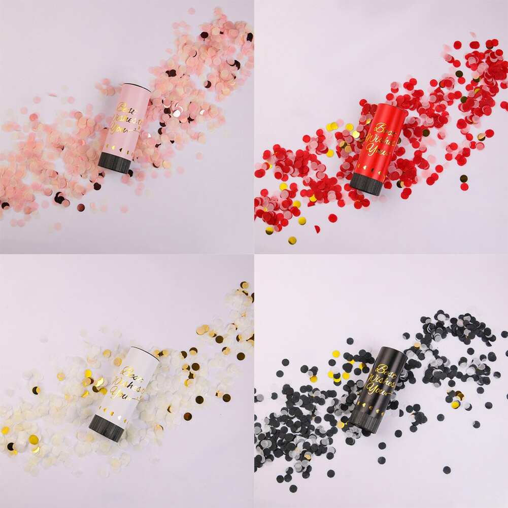 1pcs Confetti Cannons Party Poppers Wedding Streamers Air Compressed Confetti Handheld Graduation Wedding Party Supplies
