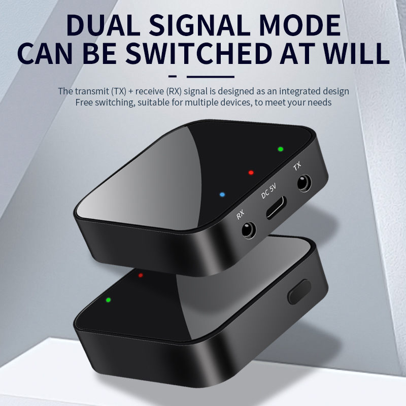 Bluetooth 5.3 Audio-ontvanger Fransmitter 3,5 mm AUX-aansluiting Stereo Muziek 2-in-1 draadloze adapter voor carkit Luidsprekers Hoofdtelefoon TV