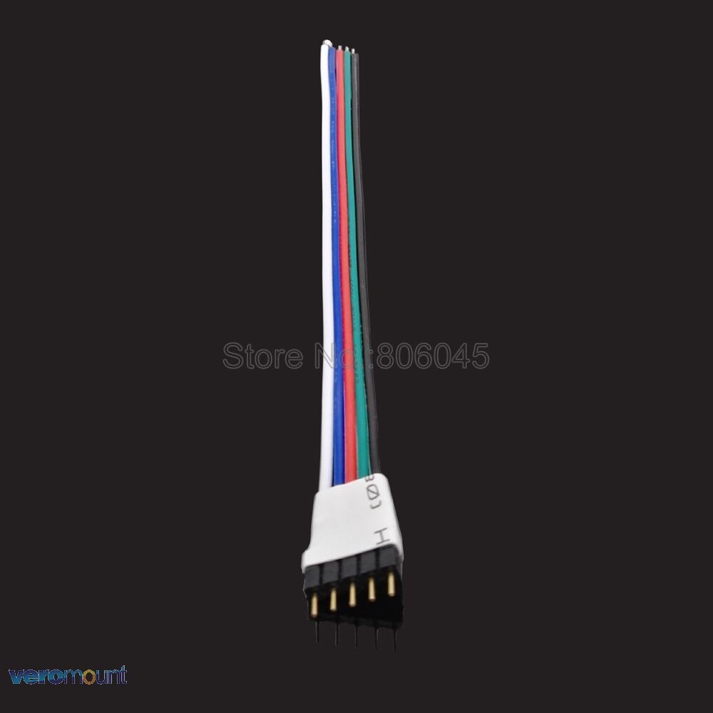 5pcs 5Pin 5-Pin RGBW LED Connector Strip to Controller Male Female Connector Adapter 15cm Wire For 5050 SMD RGBW LED Strip Light