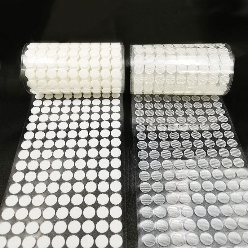500/1000Pairs Stippen Transaprent Zelfklevende Sluiting Tape 10/15/20Mm Haken &amp; Loop Sterke lijm Baby Tape Sticker: transparent 500 / 15Mm