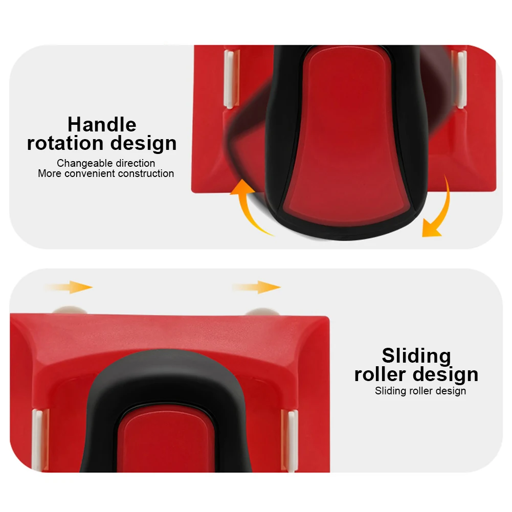 Rode verf Edger snijden in huis interieur kunststof muur met pad nylon borstelharen randen schilderhoek en randen