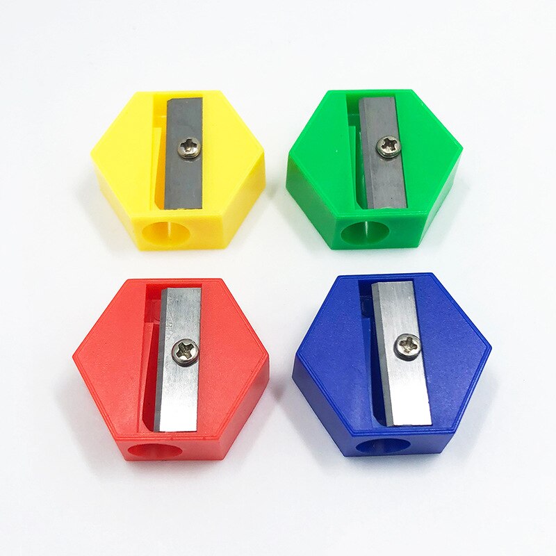 Sacapuntas pequeño multicolor de un solo orificio para niños, Sacapuntas de plástico manual para escuela primaria: D