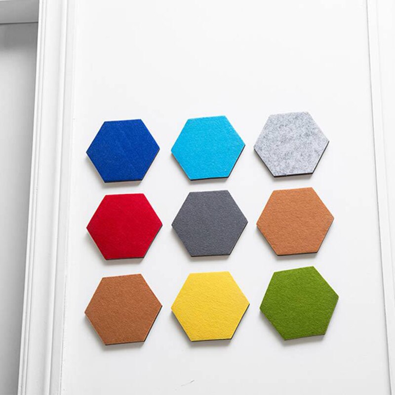 1pc sekskantet filtplade sekskantet wallsticker multifunktion 3d dekorative opslagstavler til hjemmet selvklæbende børneværelse