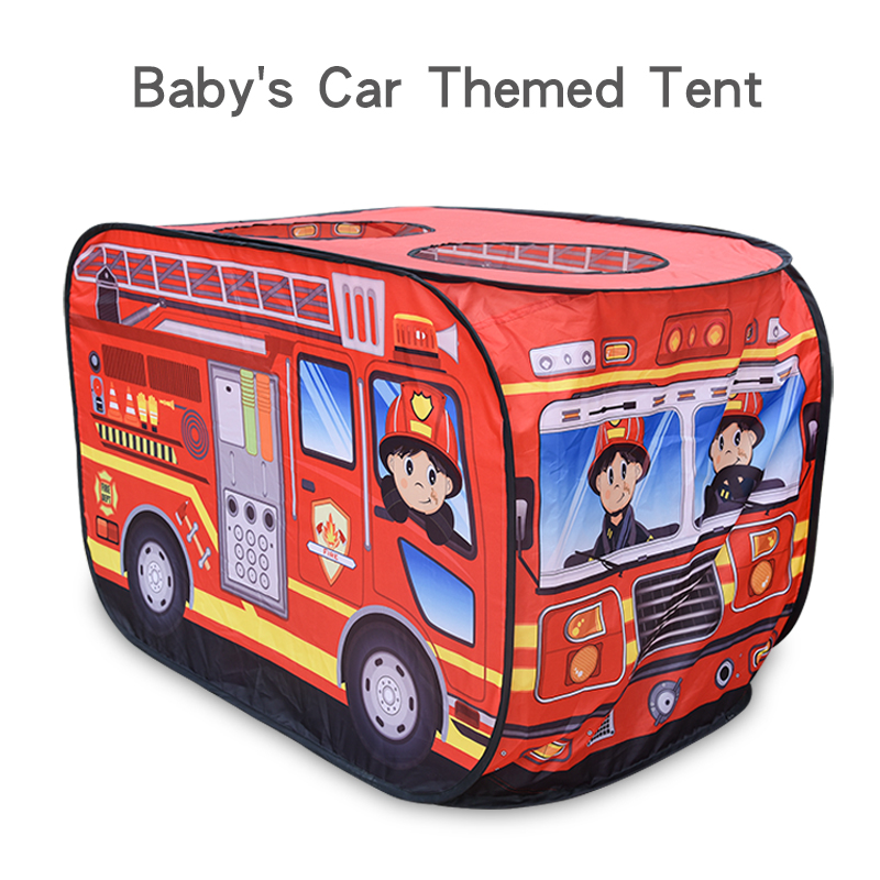 Børnetelt legehus simpelt foldet brand / politi / ambulance legetøjshytte indendørs og udendørs telt