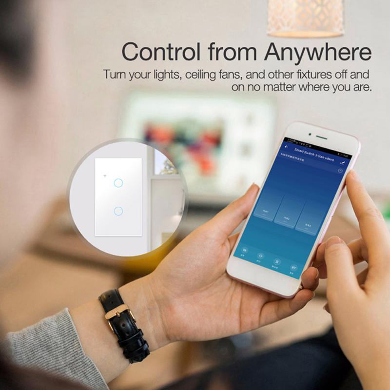 Tuya Wifi Smart Light Touch Switch 1/2/3/4 Gang 100-250V Tuya Smart Life APP Remote Control Work With Alexa Google Home