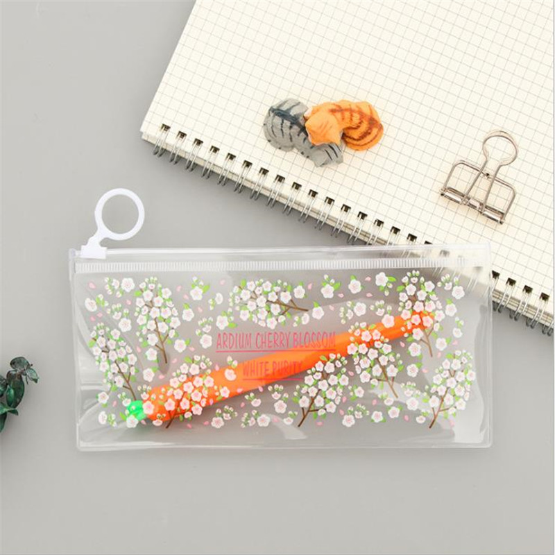 PVC Transparante Potlood Zakken Mysterieuze Kleine Bloemen Dieren Waterdichte Briefpapier Opslag Kantoor Schoolbenodigdheden Etui