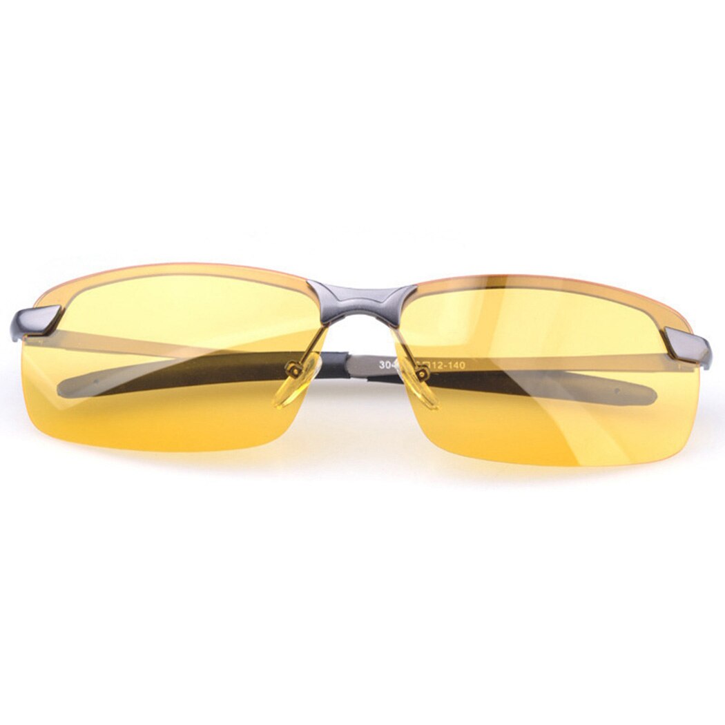 Gafas para conducir de noche antideslumbrantes, gafas Vintage de lujoso, gafas de sol de visión nocturna UV400 para hombre, gafas cuadradas sin montura