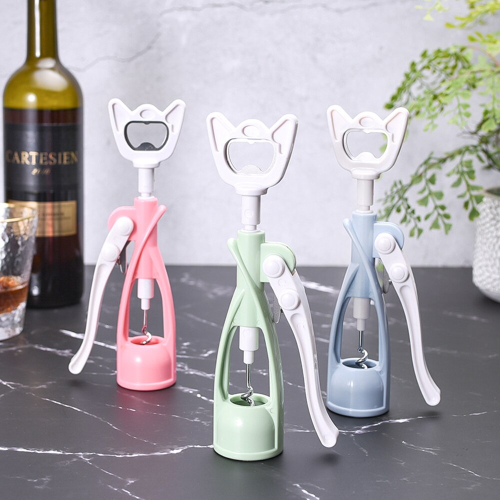 1 Pc Portable Stainless Steel Red Wine Opener Wing Type Waiter Plastic Wine Corkscrew Bottle Handle Openers Corkscrews