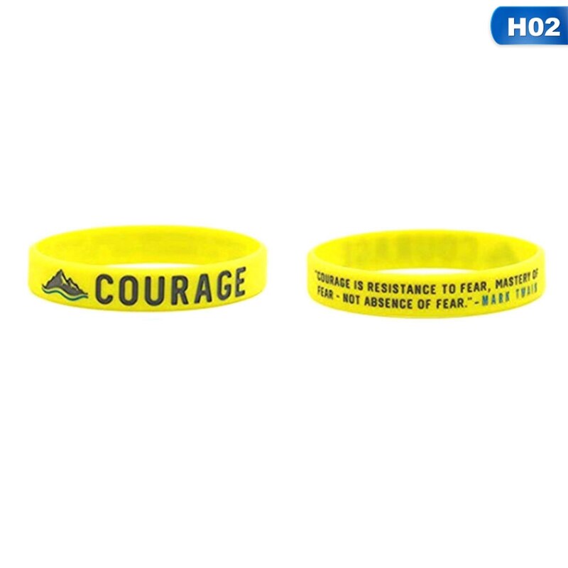 Inspirational Colorful Bracelets With Positive Words Dream Courage Believe Hope Faith Strength Motivational Silicone Wristband: BL4247H02