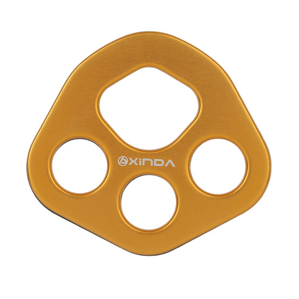 Xinda Anchor Divider Plate Survival 30kN Rock 4 Hole Force Plate Rope Climbing Device for Family Outdoor Camping Accessories: Gold