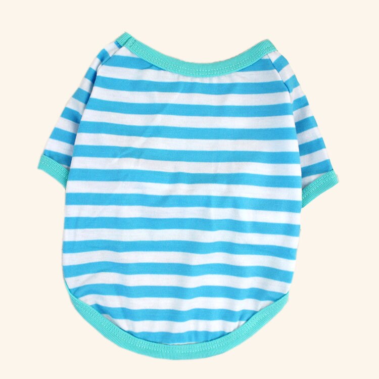 De rayas de verano perro camiseta chaleco ropa para mascotas para pequeños perros Yorkshire Terrier Shih Tzu camisas cachorro gato ropa de chaleco para perro: S 1.5KG-2.5KG / Blue