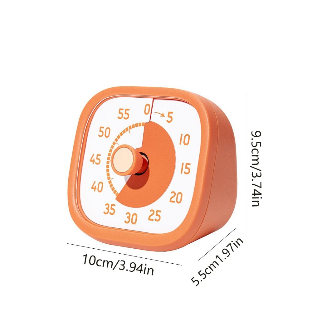 Square 60 Minutes Visual Timer Alarm Clock Ultra Silent Countdown Timer Visualization Self-discipline Kitchen Timer