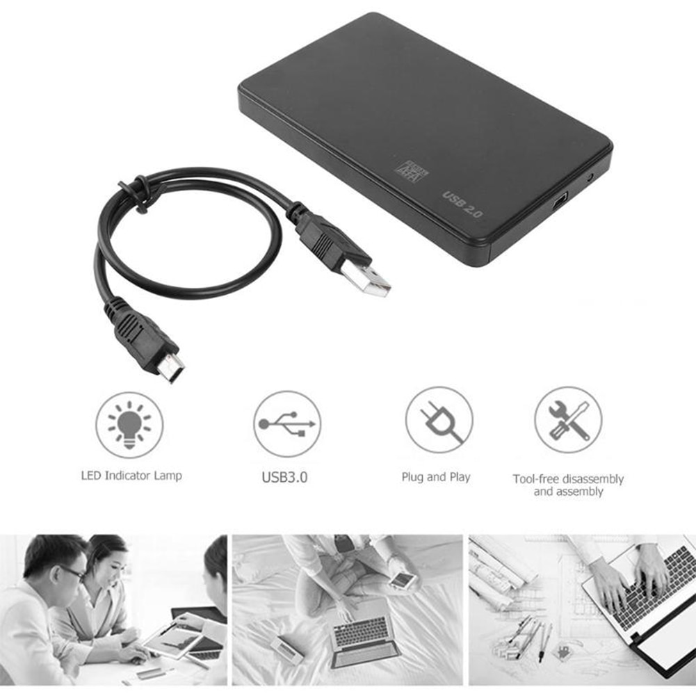 2.5-inch HDD SSD Case Sata to USB 3.0 2.0 Adapter provides 5 6 Gbps Box HDDs for free, 2TB HDD disks for Windowss M ac OS