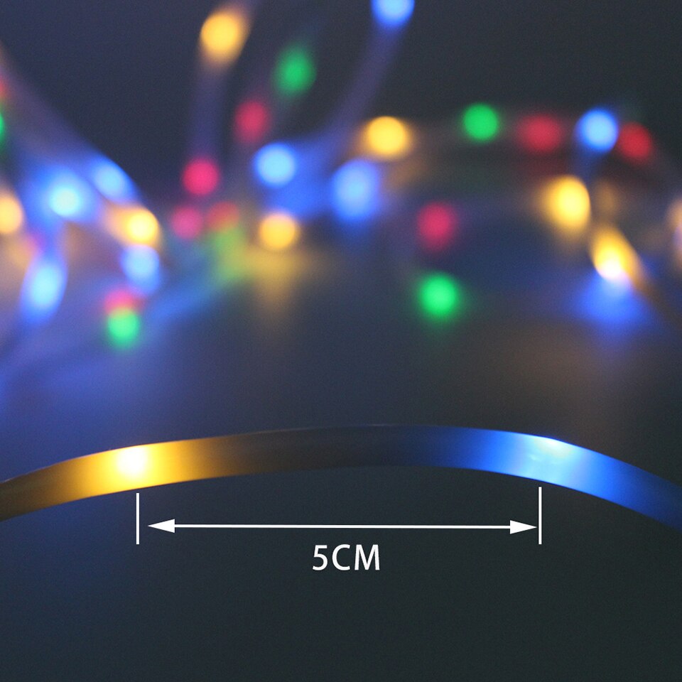 Led Rainbow Rope Tube String Lights Waterproof Outdoor Christmas Garden Path fairy garlands lamps with Remote 10M 100Led Battery