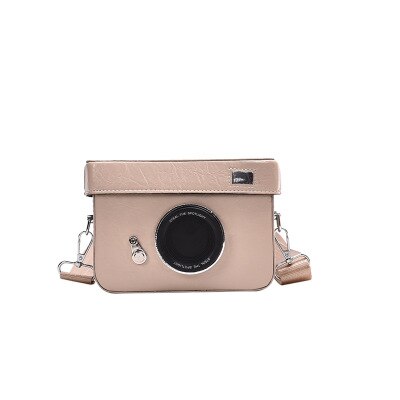 Kvinder pu læder kamerataske form clutch dame håndtaske vintage crossbody skuldertasker dame casual mini messenger taske: Beige