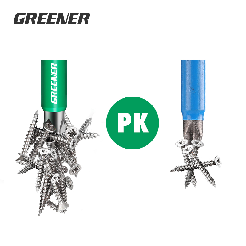 Jeu de tournevis électriques à vis Greener 25 50 65 70 90 150mm PH2, tête magnétique antidérapante, croix à haute dureté, perceuse à main