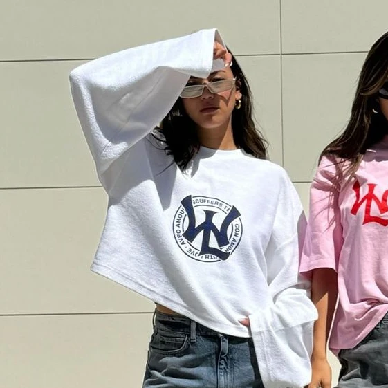 Harajuku bestseller oversize tøj  y2k toppe efterår kortærmet afslappet grafisk t-shirts gotisk streetwear goth dametøj: M / Himmelblå
