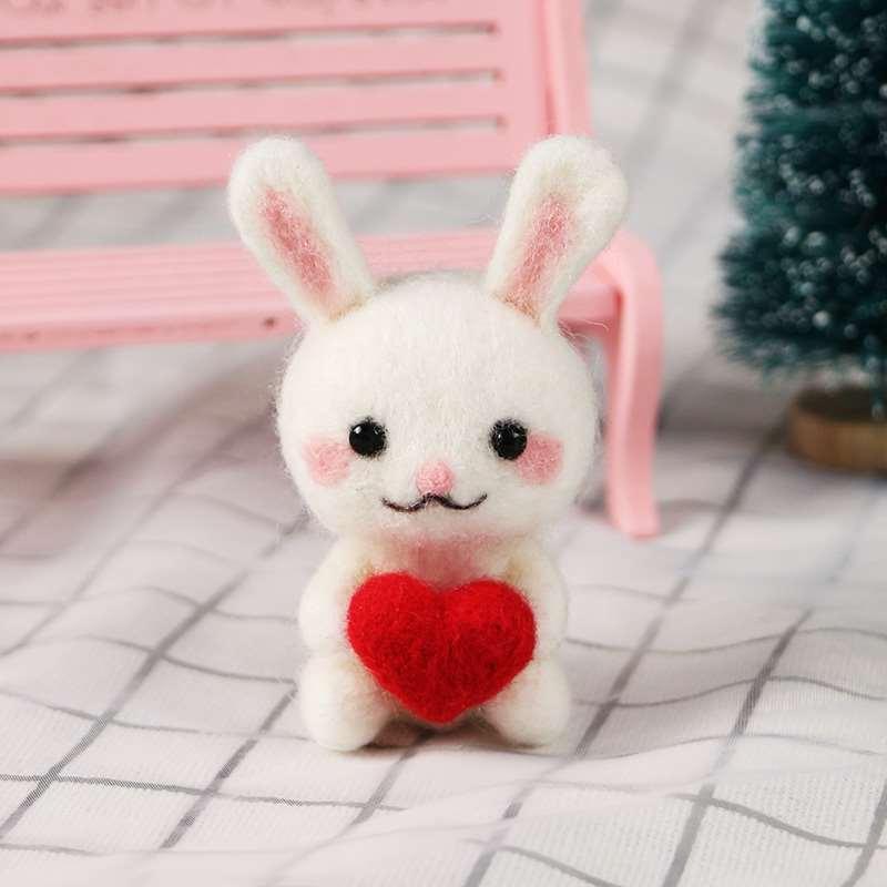 Lmdz 1 st set ull för filt pysselpaket panda, katter, hundar, kanin, rådjur, lejon, stämplar nålfiltning, shiba inu set djur diy