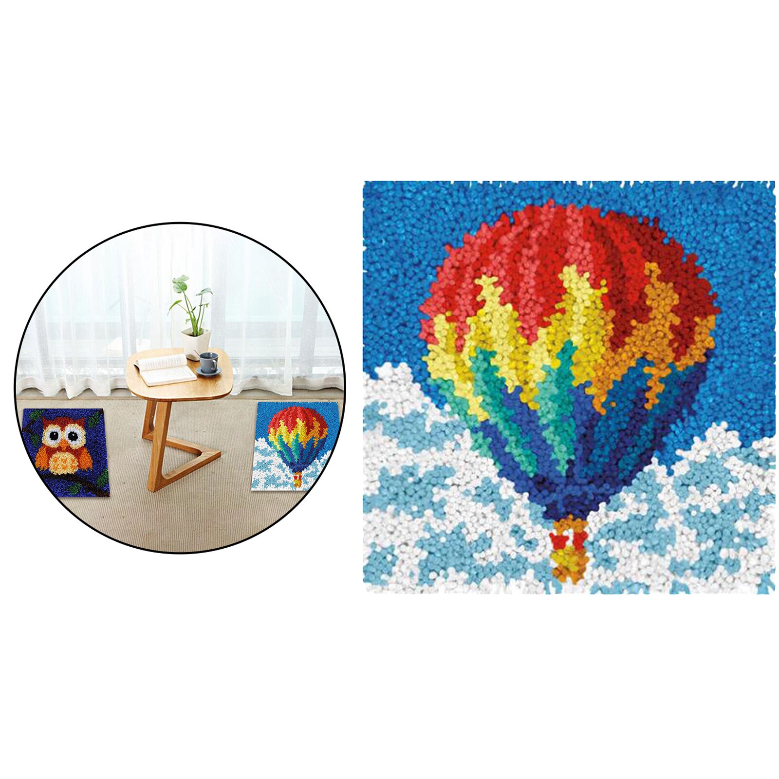 DIY Latch Hook Kit Rugs Carpets Cushion Embroidery Crochets Kit for Kids Adults Beginners: Balloon