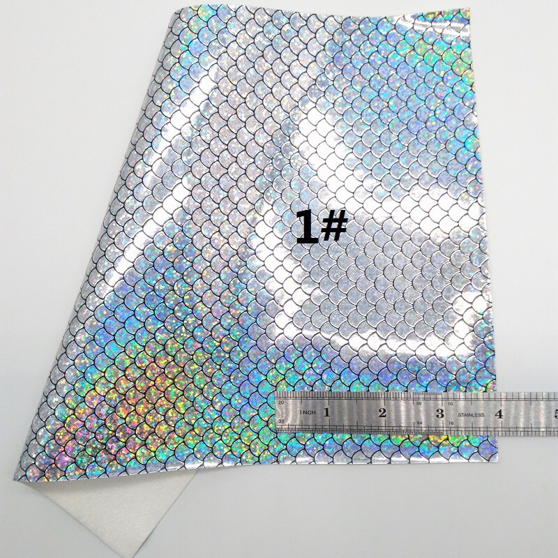 Zilver Glitter Stof, Faux Leer Stof, iriserende Synthetisch Leer Stof Lakens Voor Boog A4 21X29Cm Twinkling Ming XM552: 1