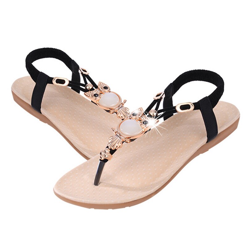 Sandalias de para mujer, zapatos planos de verano con dibujos animados de búho, sandalias para mujer, calzado de verano de agradable ZH2858