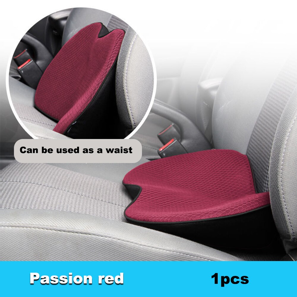 Memory Foam Zitkussen Lendensteun Kussen Ergonomische Stoel Ademend Mesh Auto/Kantoor/Computer Stoel/rolstoel: Passion Red