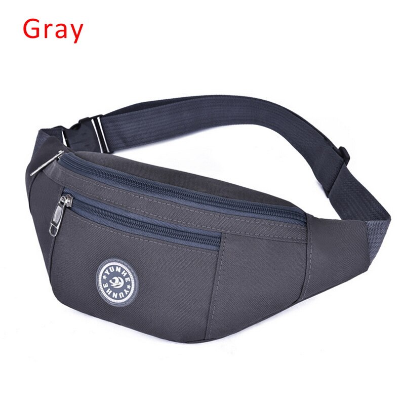 Riñonera de nailon para hombre y mujer, bolso cruzado de lona para uso diario y deportes al aire libre: dark grey 2