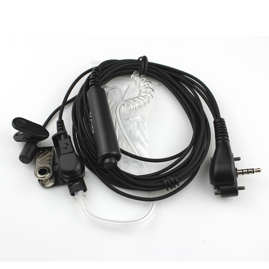 Auriculares de tubo de aire acústico, auricular PTT para Vertex estándar VX131 VX230 VX231 VX261, Walkie Talkie: Negro