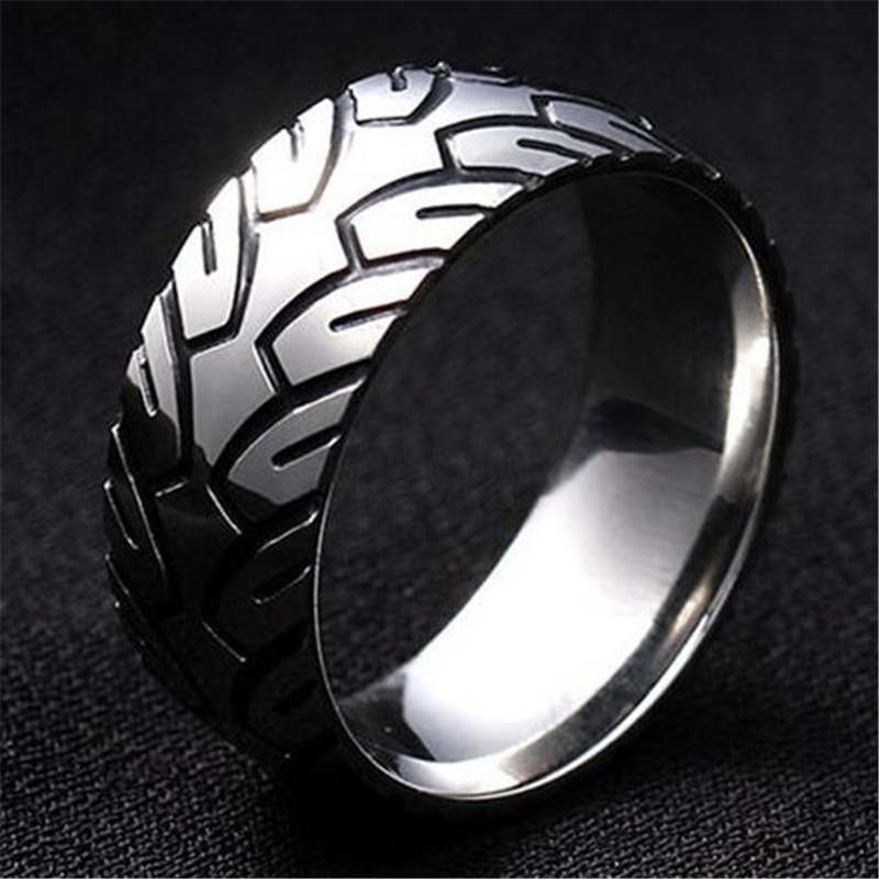 Stainless Steel Geometry Ring for Men Male Silver Color Index Finger Ring Accessories Party Jewelry