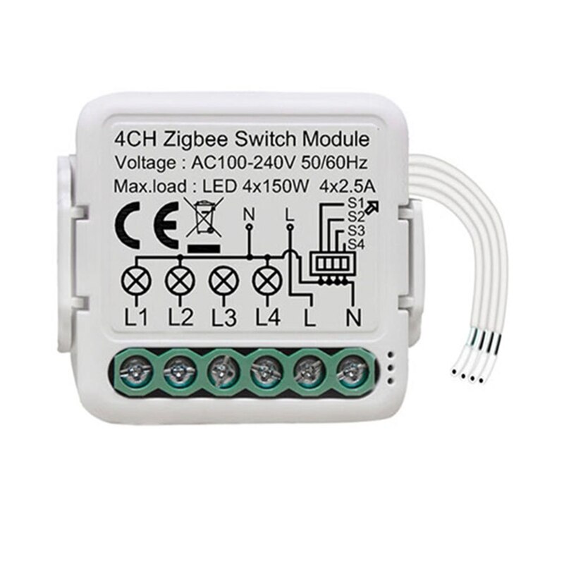 Tuya Zigbee Smart Switch Module Relay Smartlife Wireless Control Compatible Alexa Home Yandex Alice: Light Grey