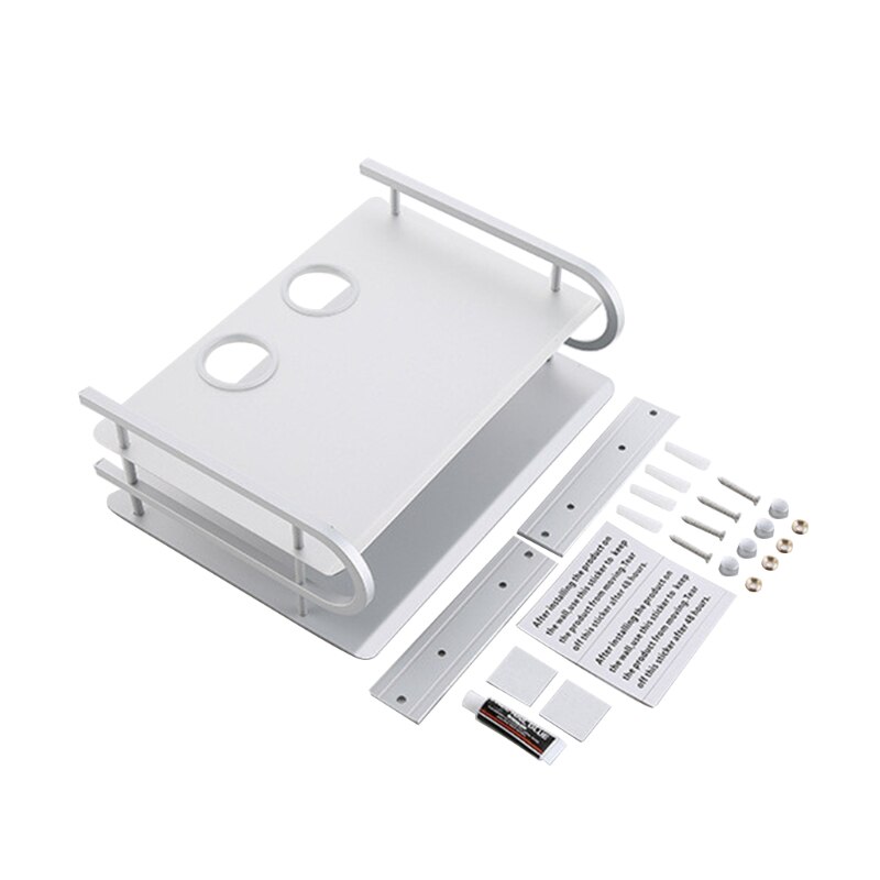 Metal Wireless Wifi Router Storage Box Telephone Storage Rack Wall Mounting TV Set-Top Box Holder Rack Metal Shelf Bracket: A