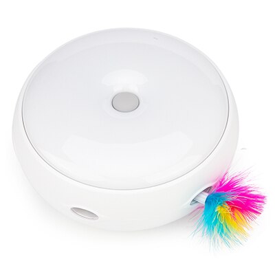 Electric Cat Toy Smart Teasing Cat Stick Crazy Game Spinning Turntable Cat Catching Mouse Donut Automatic Turntable Cat Toy: white 1