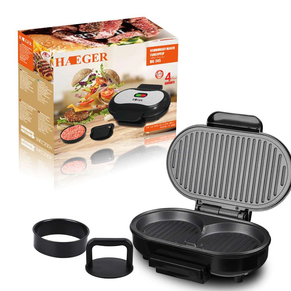 220V Multifunktions Elektrische Hamburger Grill Ei Pfanne Steak Dual Frühstück Sandwich Hersteller Eier Burger Maschine Fleisch Röster