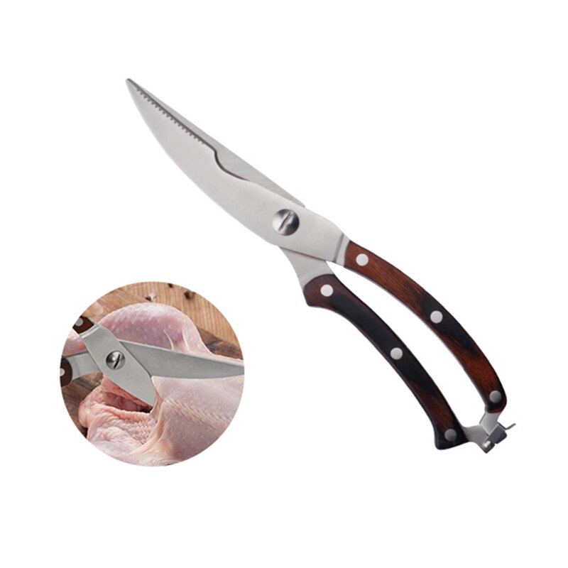 Multifunktions rostfritt stål kycklingben fisk grönsakssax kniv kökssax skärare prylar verktyg 25.4*4.2cm