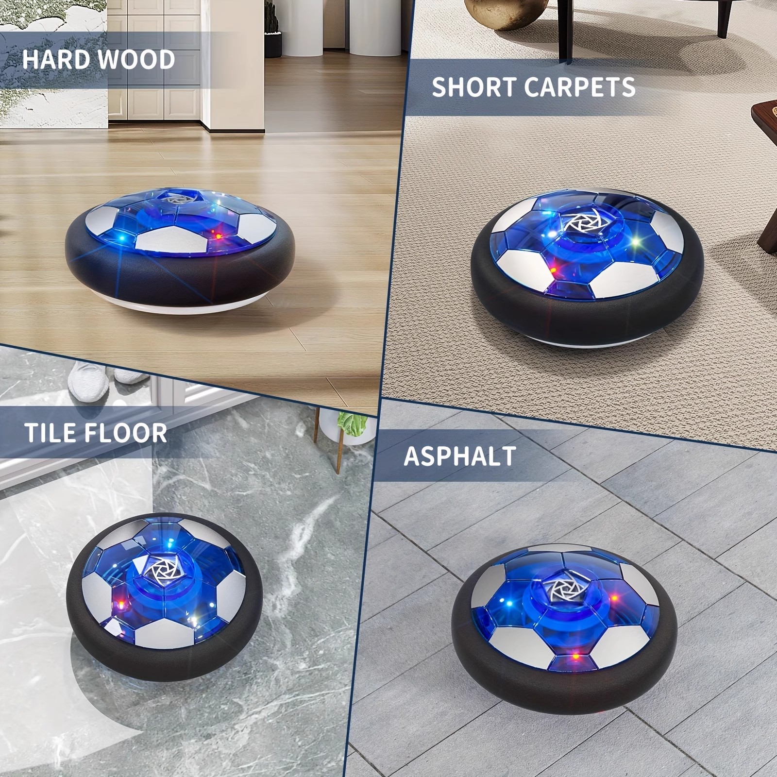 Electric Soccer Ball Hover Soccer Ball LED Light Projector Suspended Football Toys Gliding Air Cushion Floating Foam Kids