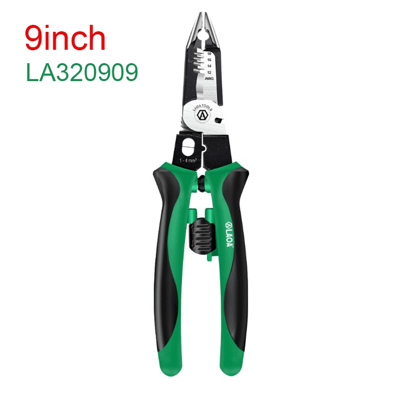 Laoa multifunktionel wire afisoleringstang elektriker tang nåletang: La320909 (9 tommer)