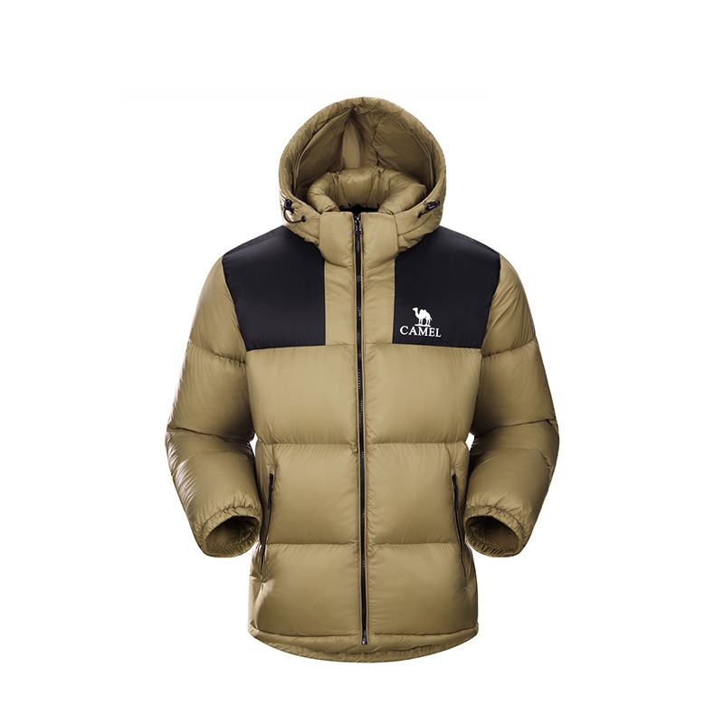 GOLDEN CAMEL Outdoor Down Jackets Women Men's Winter Coats Windbreakers Thickened Plush Bread Jacket for Men Autumn: M / Khaki