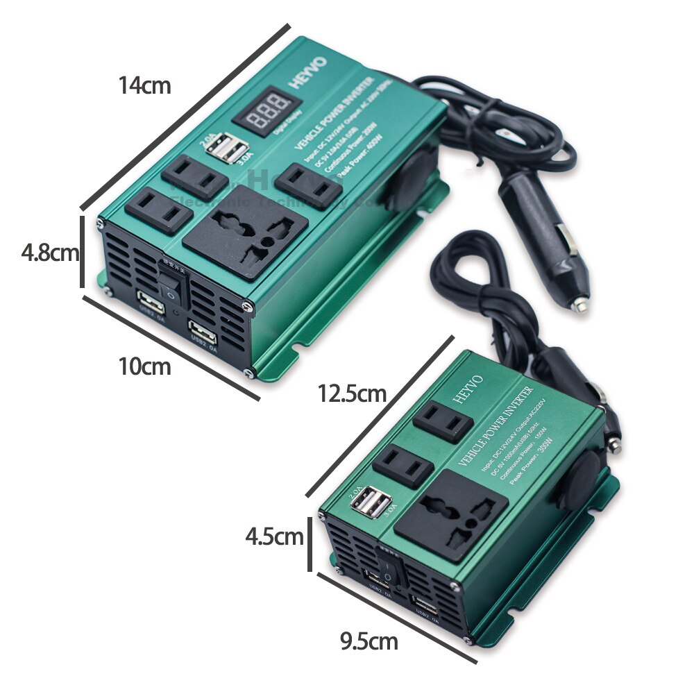 Car inverter charger converter digital display LED power supply car solar inverter DC12V/24V universal AC 220V car adapter charg