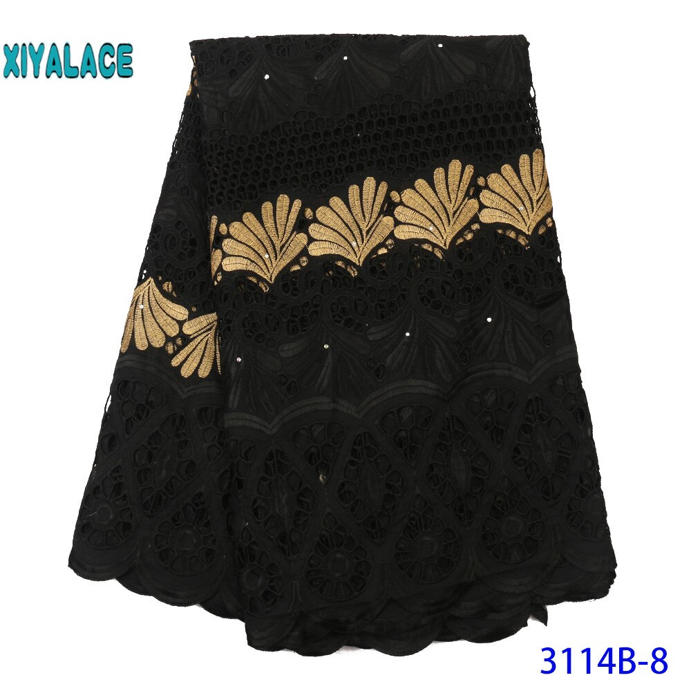 Black Latest French Lace Fabric Nigerian African Lace With Tulle Lace Fabric For Bridal YA3114B-2